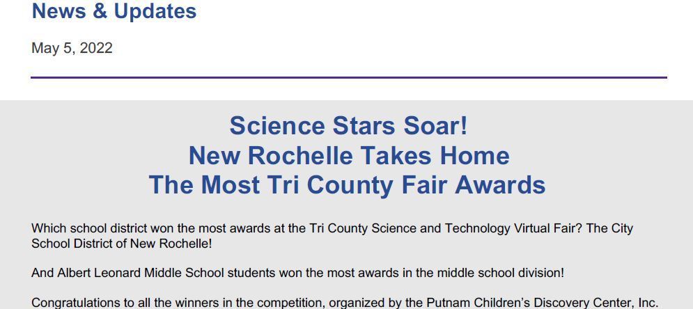 City School District of New Rochelle Newsletter