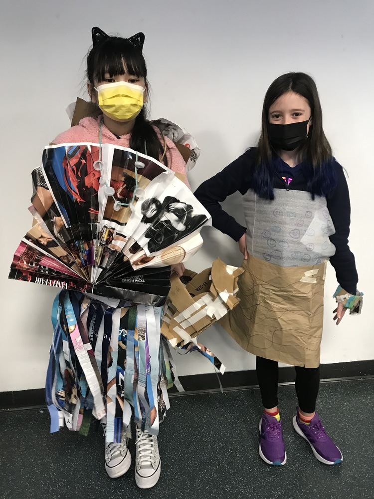 Trinity students dressed in Trashion Fashion