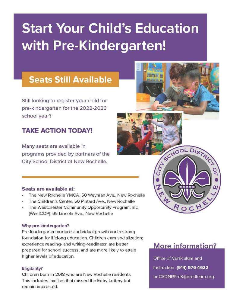 Pre-Kindergarten Seats Are Still Available! 