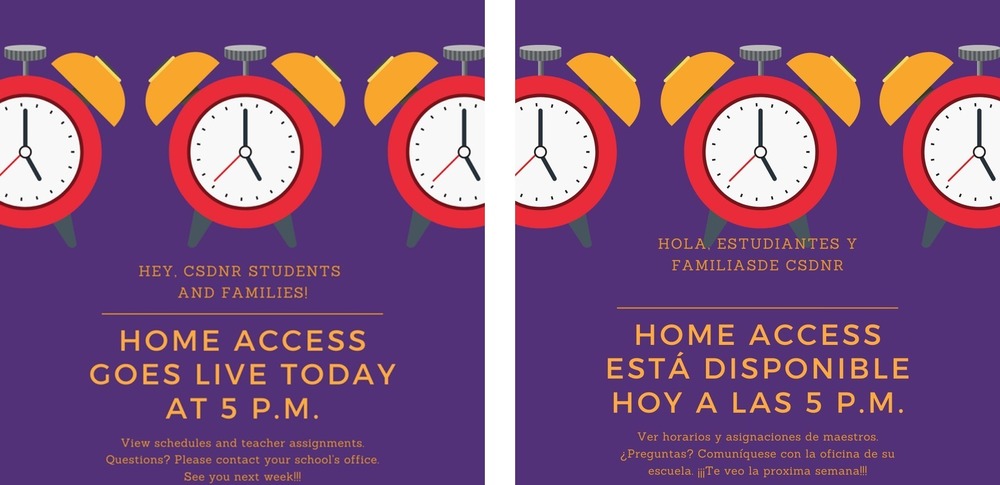 Home Access Goes Live at 5 p.m. today 
