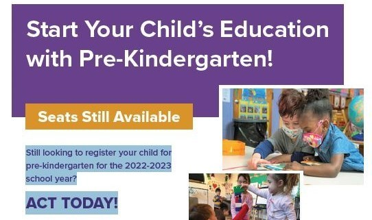Pre-Kindergarten Slots Still Available