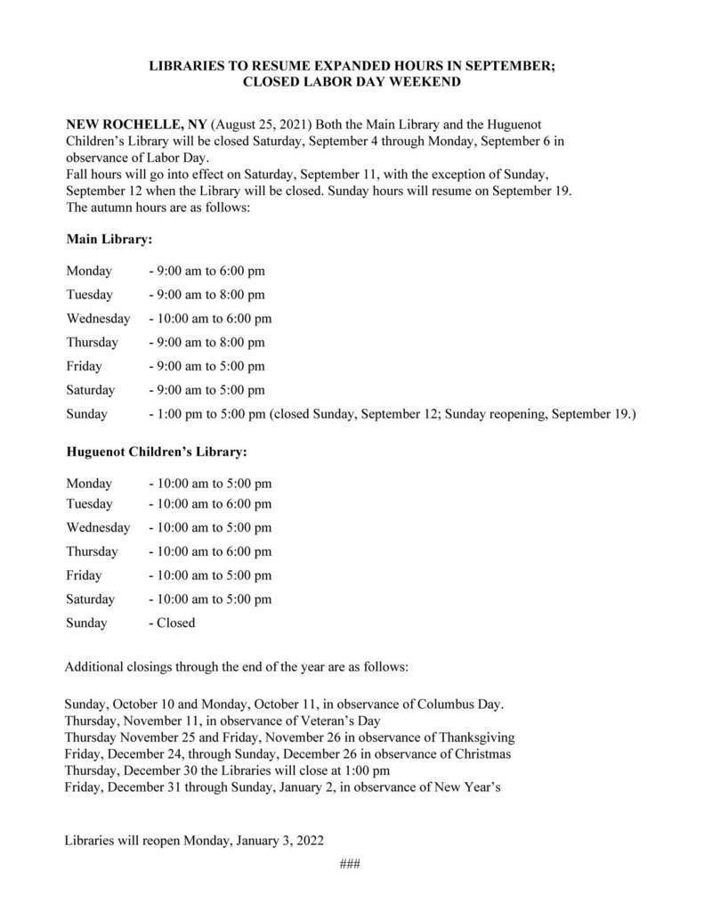 Library Hours